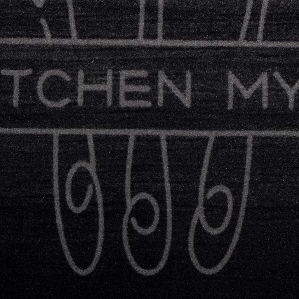 Küchen Teppich Schwarz 300 x 60 cm Samt