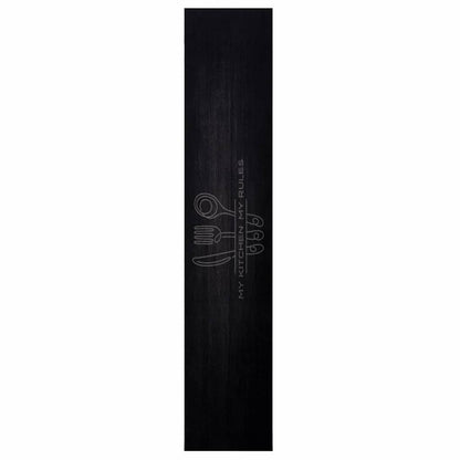 Küchen Teppich Schwarz 300 x 60 cm Samt