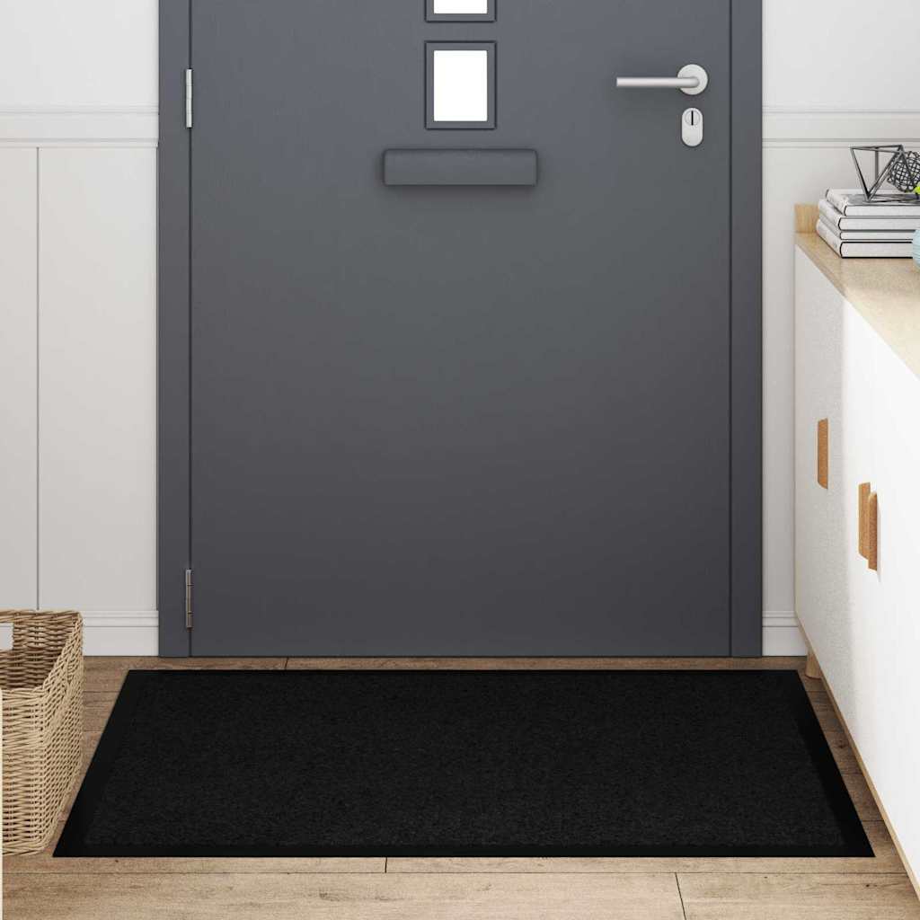 Fußmatte Schwarz 80 x 120 cm Teddystoff