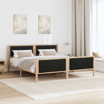 Bettgestell mit Kopfteil Schwarz 200 x 200 cm Stoff