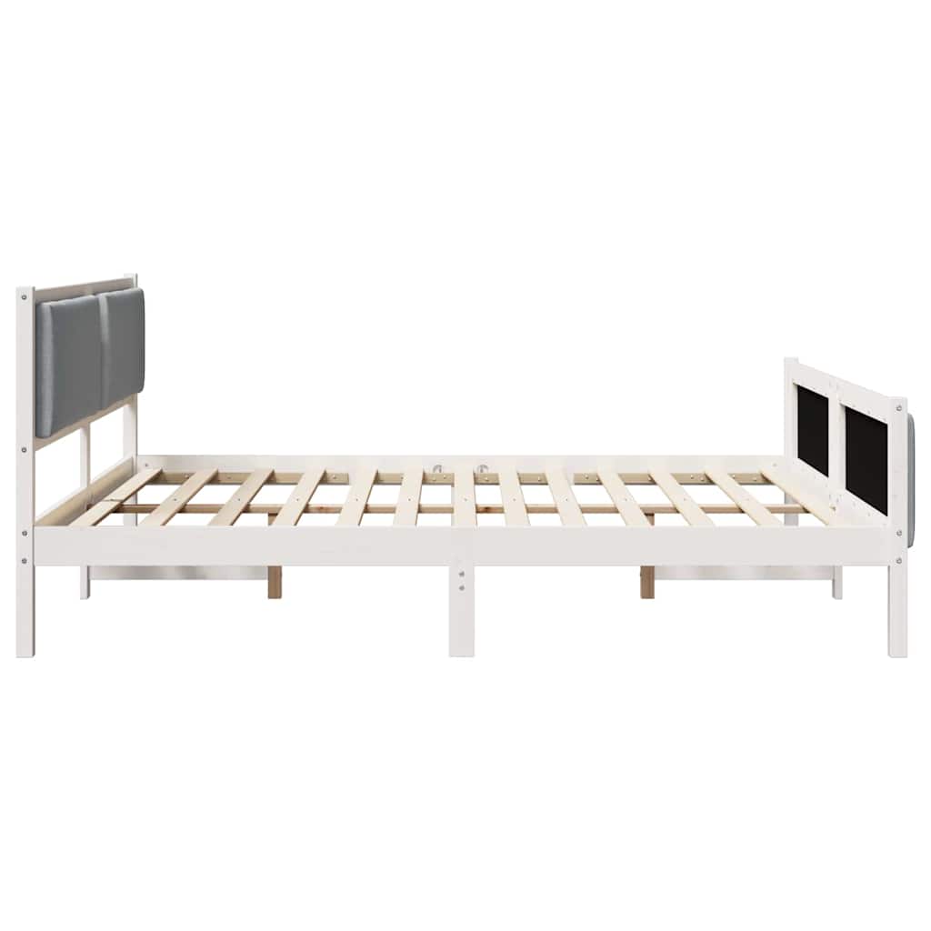 Bettgestell mit Kopfteil Hellgrau 200 x 200 cm Stoff