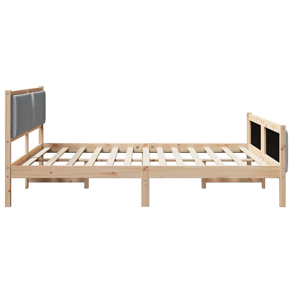 Bettgestell mit Kopfteil Hellgrau 180 x 200 cm Stoff