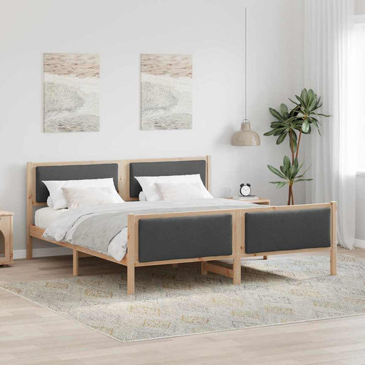 Bettgestell mit Kopfteil Dunkelgrau 180 x 200 cm Stoff