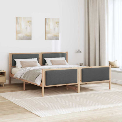 Bettgestell mit Kopfteil Dunkelgrau 180 x 200 cm Stoff