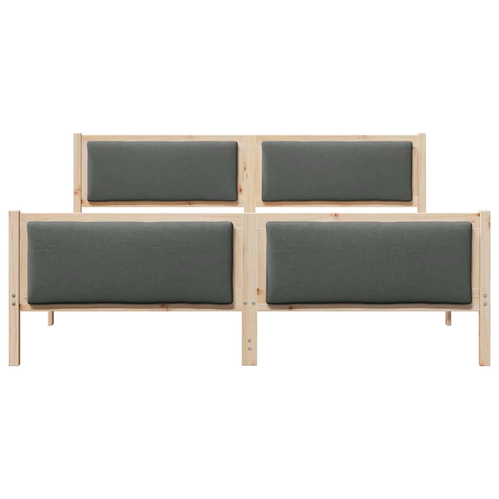 Bettgestell mit Kopfteil Dunkelgrau 180 x 200 cm Stoff