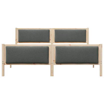Bettgestell mit Kopfteil Dunkelgrau 180 x 200 cm Stoff