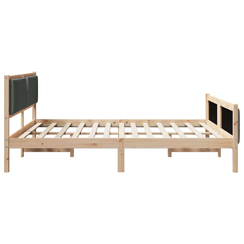 Bettgestell mit Kopfteil Dunkelgrau 180 x 200 cm Stoff