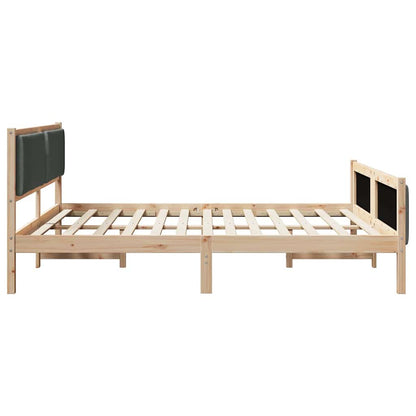 Bettgestell mit Kopfteil Dunkelgrau 180 x 200 cm Stoff