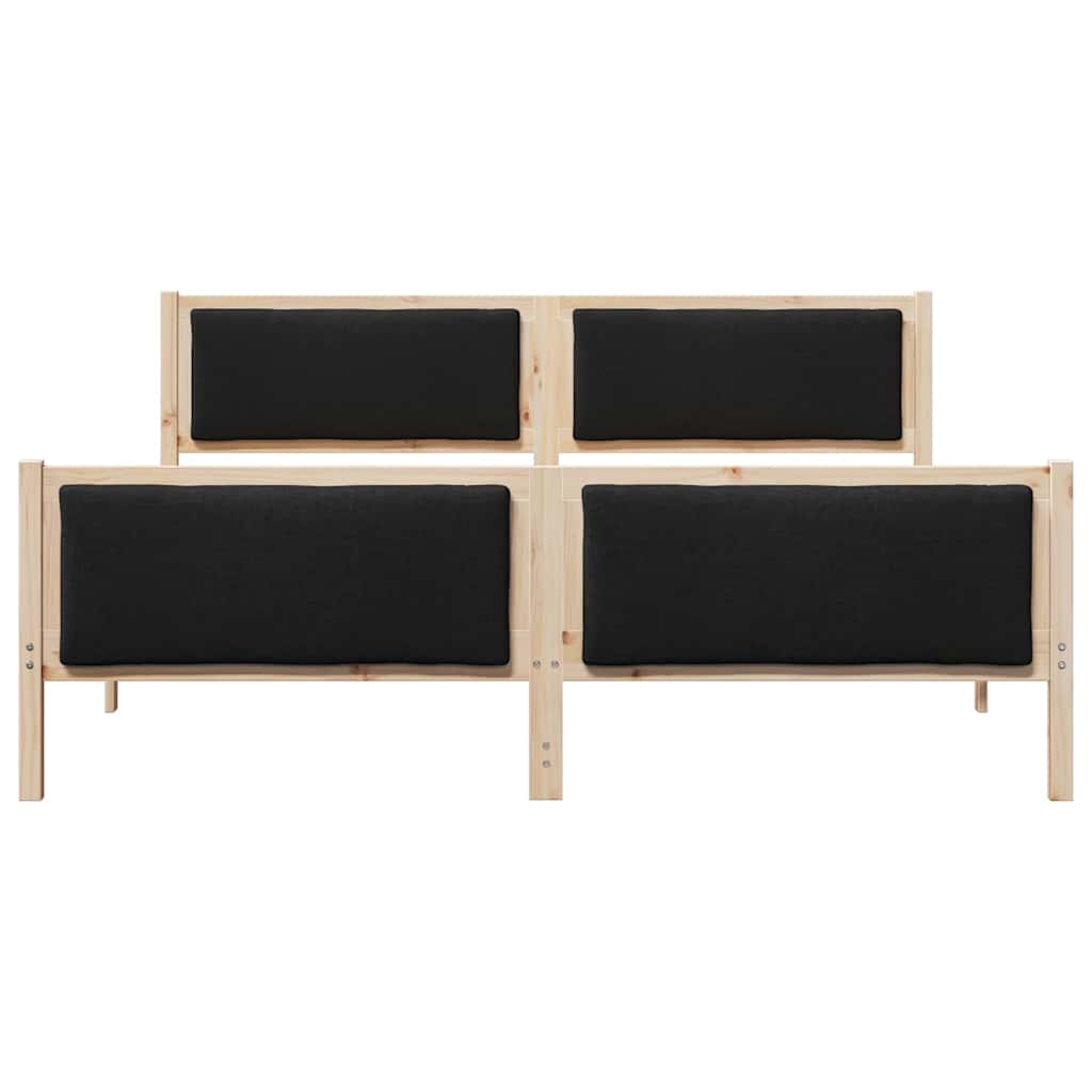 Bettgestell mit Kopfteil Schwarz 180 x 200 cm Stoff
