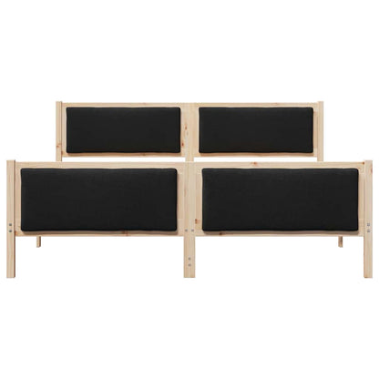 Bettgestell mit Kopfteil Schwarz 180 x 200 cm Stoff