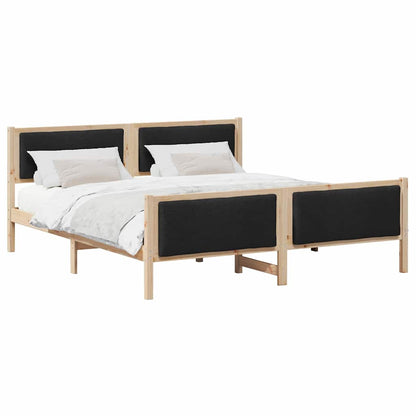 Bettgestell mit Kopfteil Schwarz 180 x 200 cm Stoff