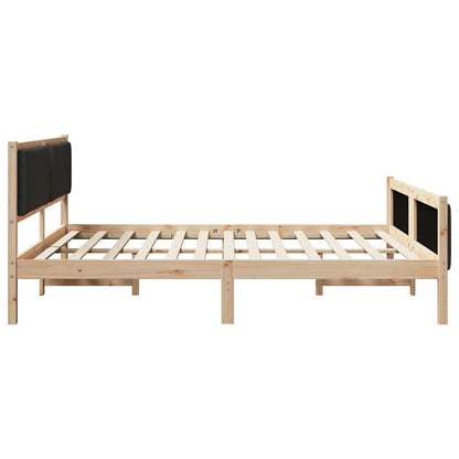 Bettgestell mit Kopfteil Schwarz 180 x 200 cm Stoff