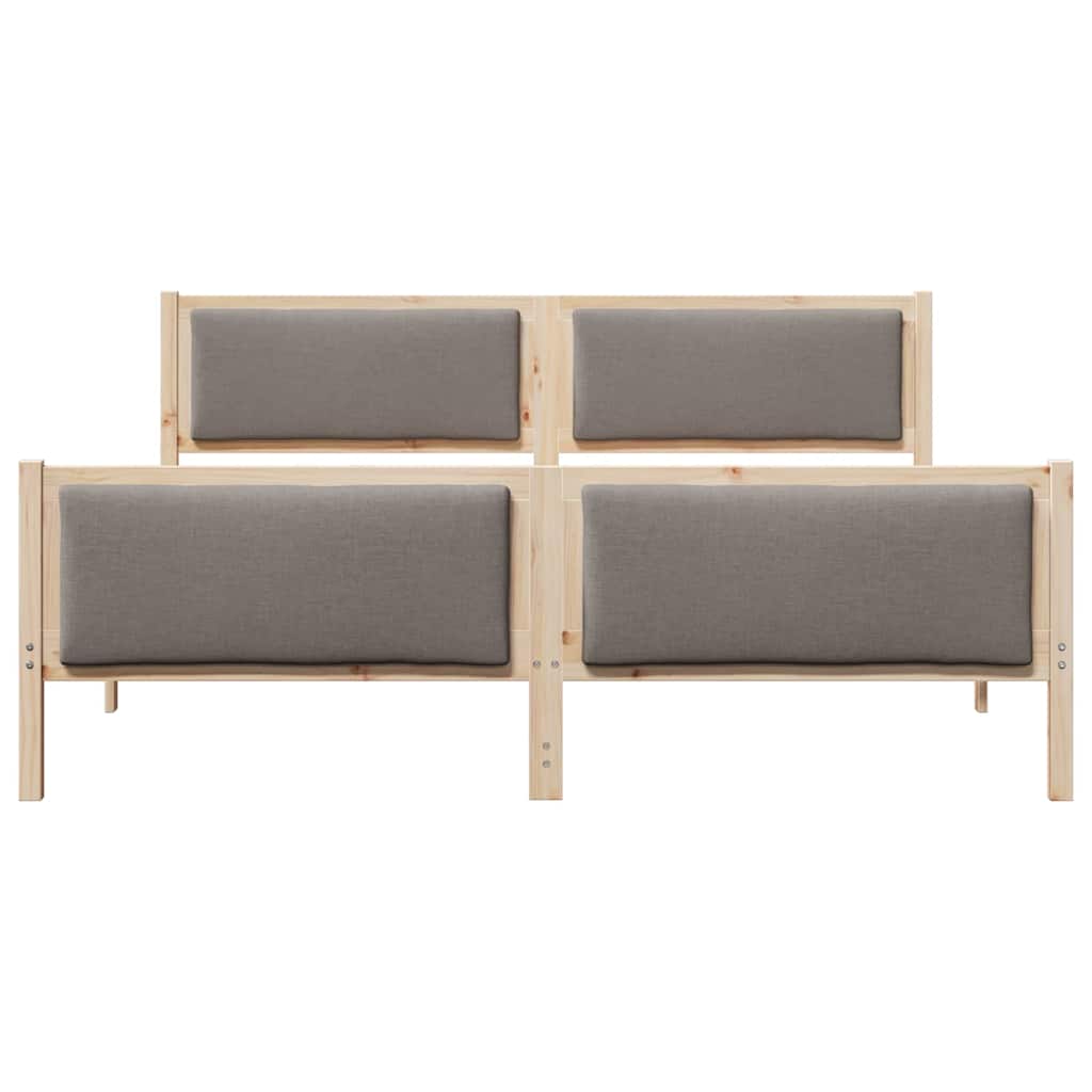 Bettgestell mit Kopfteil Taupe 180 x 200 cm Stoff