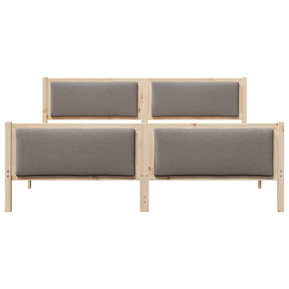 Bettgestell mit Kopfteil Taupe 180 x 200 cm Stoff