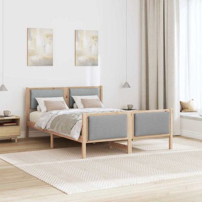 Bettgestell mit Kopfteil Hellgrau 160 x 200 cm Stoff