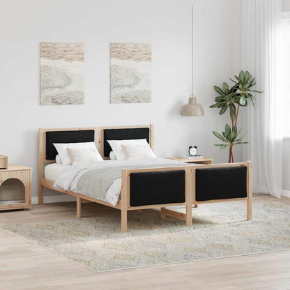 Bettgestell mit Kopfteil Schwarz 160 x 200 cm Stoff