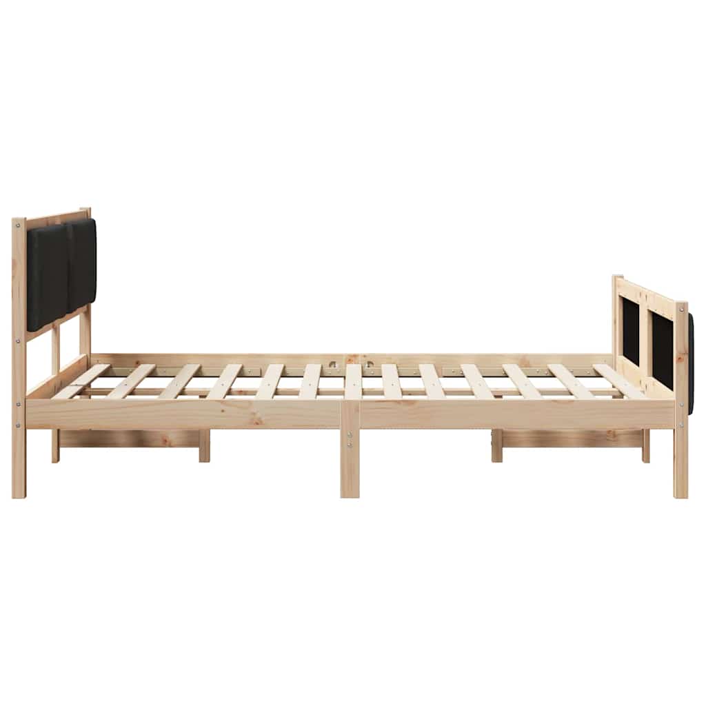 Bettgestell mit Kopfteil Schwarz 160 x 200 cm Stoff