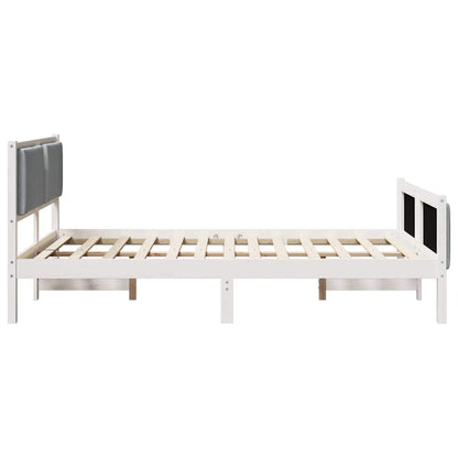 Bettgestell mit Kopfteil Hellgrau 160 x 200 cm Stoff