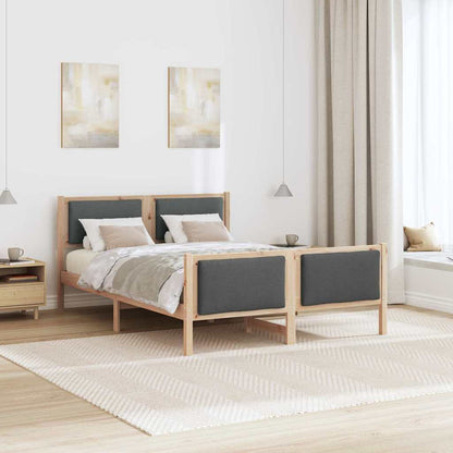 Bettgestell mit Kopfteil Dunkelgrau 150 x 200 cm Stoff