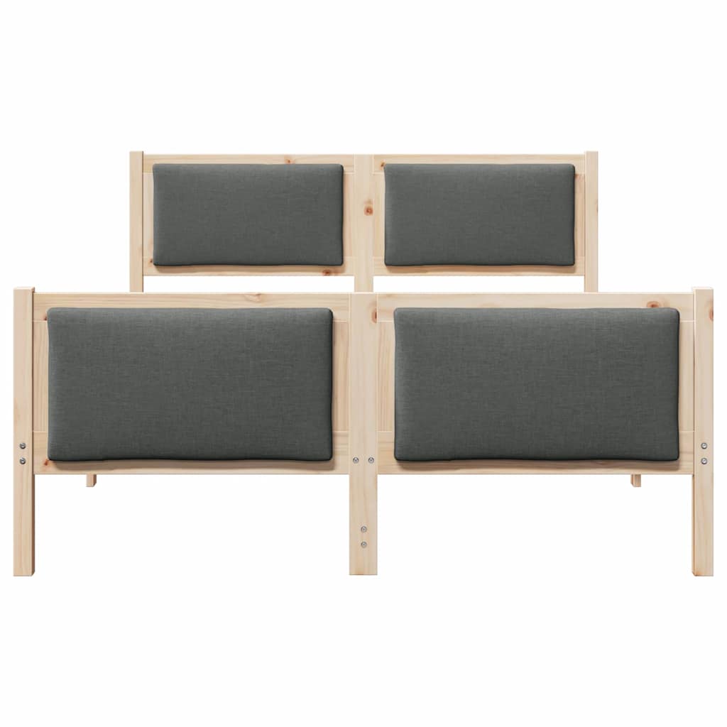 Bettgestell mit Kopfteil Dunkelgrau 150 x 200 cm Stoff