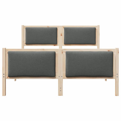 Bettgestell mit Kopfteil Dunkelgrau 150 x 200 cm Stoff