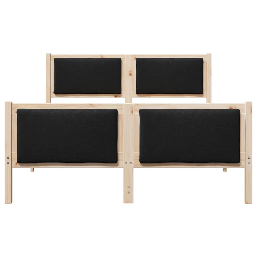 Bettgestell mit Kopfteil Schwarz 150 x 200 cm Stoff