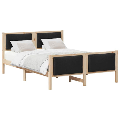 Bettgestell mit Kopfteil Schwarz 150 x 200 cm Stoff