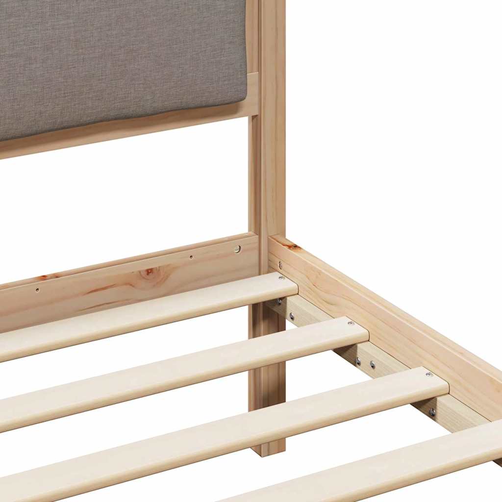 Bettgestell mit Kopfteil Taupe 150 x 200 cm Stoff
