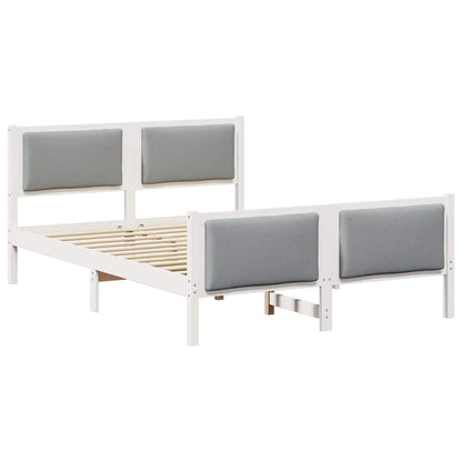 Bettgestell mit Kopfteil Hellgrau 150 x 200 cm Stoff