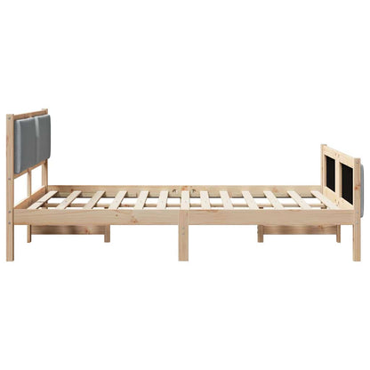 Bettgestell mit Kopfteil Hellgrau 140 x 200 cm Stoff