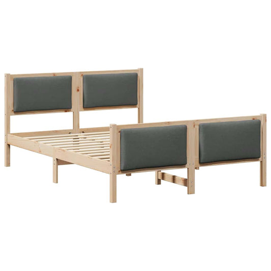 Bettgestell mit Kopfteil Dunkelgrau 140 x 200 cm Stoff