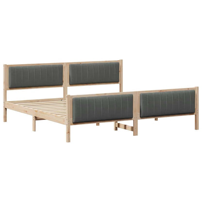 Bettgestell braun und dunkelgrau 200 x 200 cm Massivholz Kiefer
