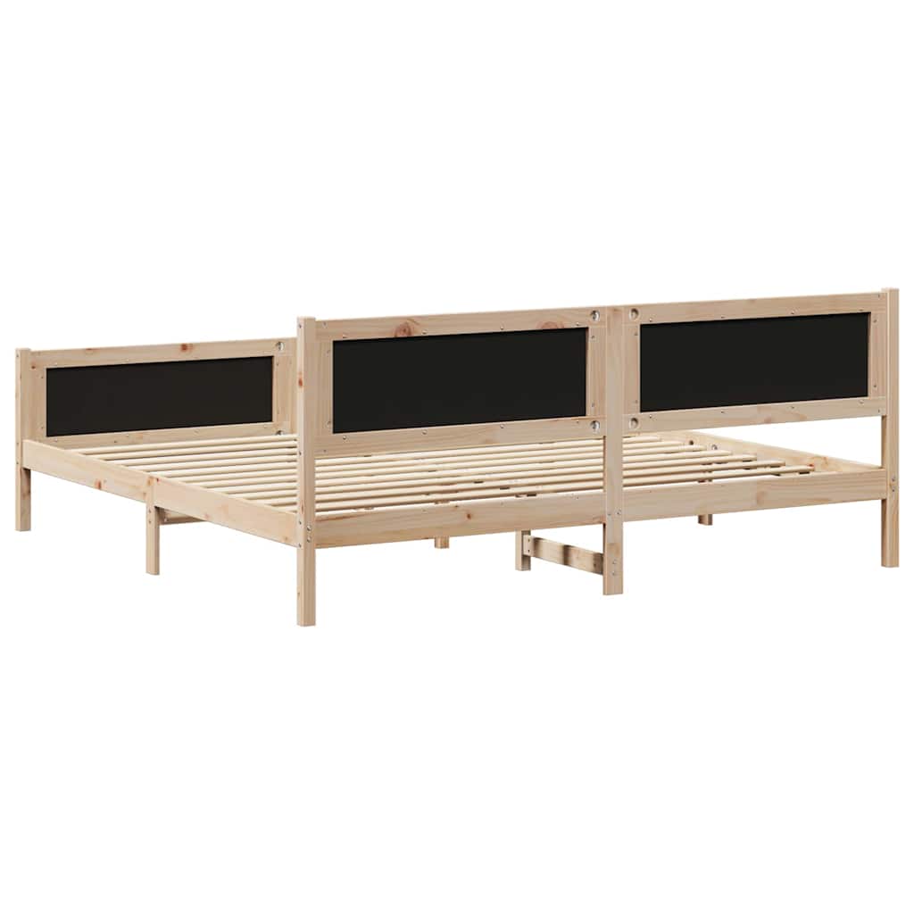 Bettgestell braun und dunkelgrau 200 x 200 cm Massivholz Kiefer