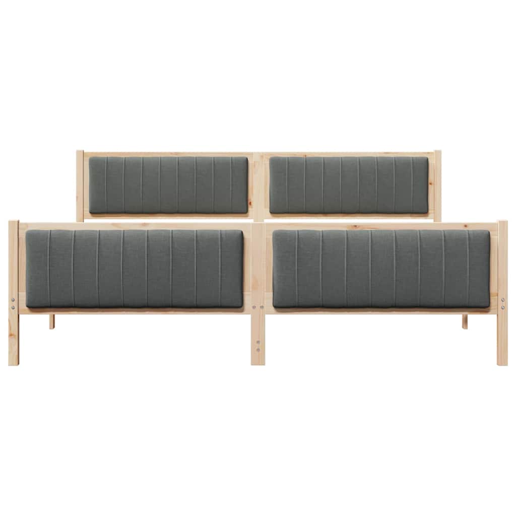 Bettgestell braun und dunkelgrau 200 x 200 cm Massivholz Kiefer