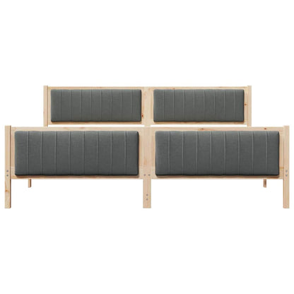 Bettgestell braun und dunkelgrau 200 x 200 cm Massivholz Kiefer