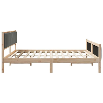 Bettgestell braun und dunkelgrau 200 x 200 cm Massivholz Kiefer
