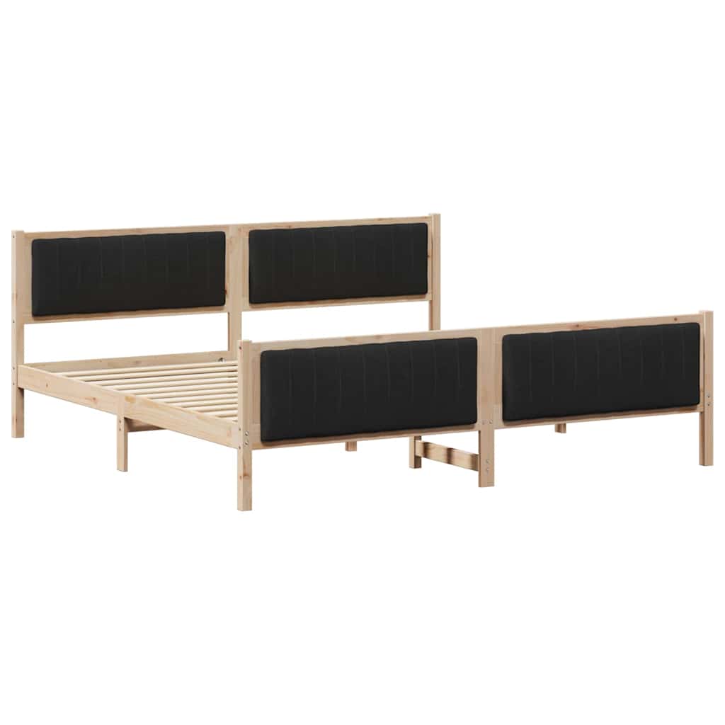 Bettgestell Braun und Schwarz 200 x 200 cm Massivholz Kiefer