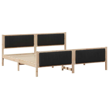 Bettgestell Braun und Schwarz 200 x 200 cm Massivholz Kiefer