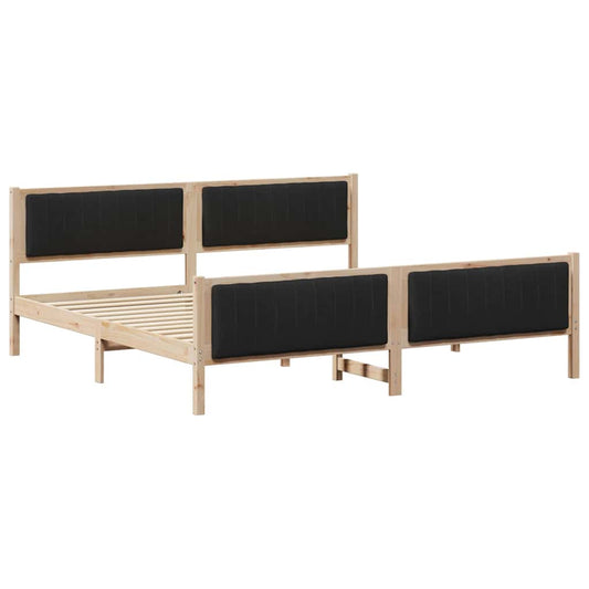 Bettgestell Braun und Schwarz 200 x 200 cm Massivholz Kiefer