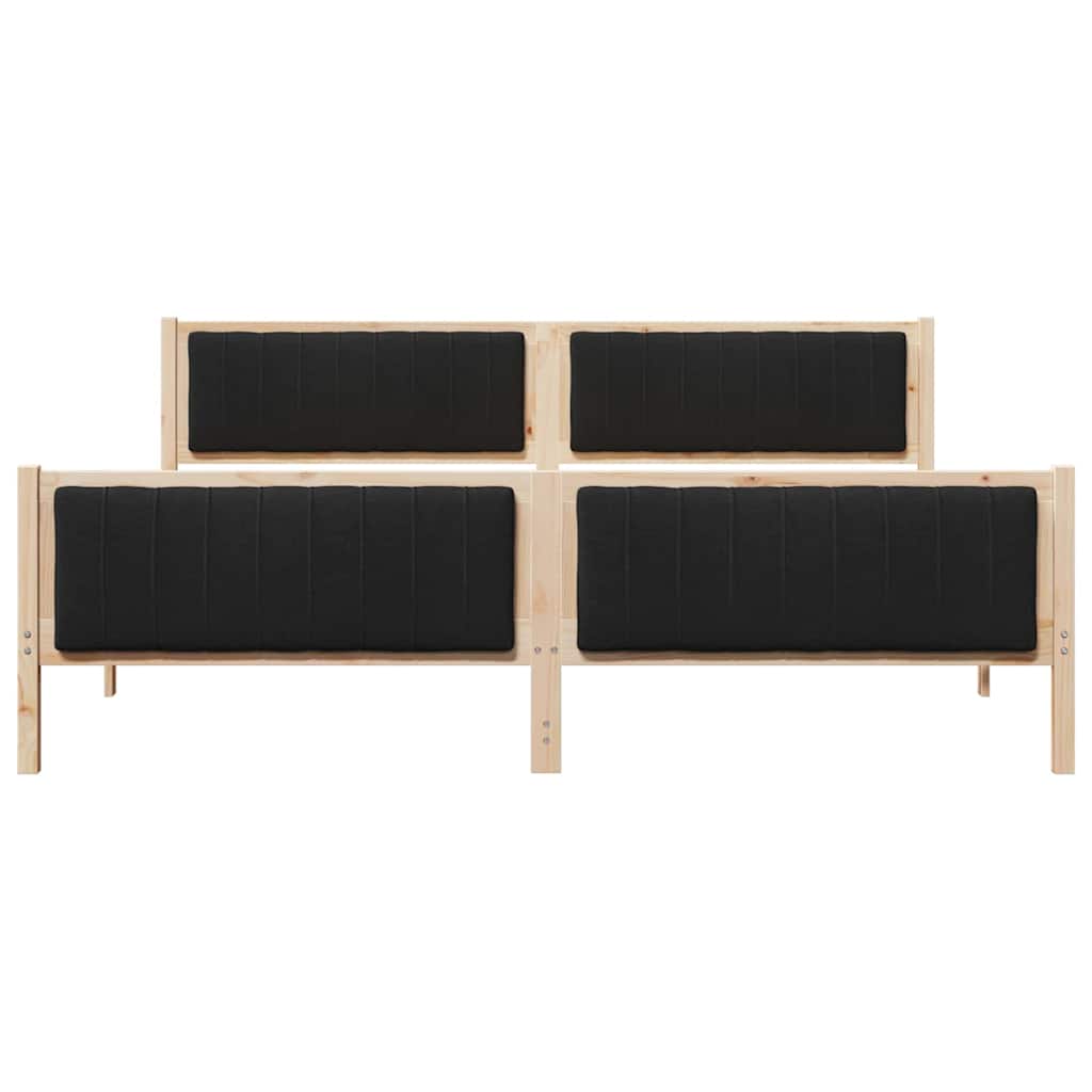 Bettgestell Braun und Schwarz 200 x 200 cm Massivholz Kiefer