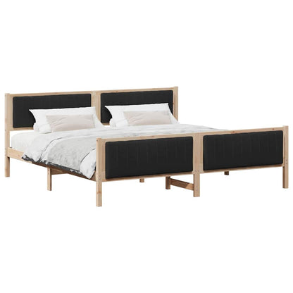 Bettgestell Braun und Schwarz 200 x 200 cm Massivholz Kiefer