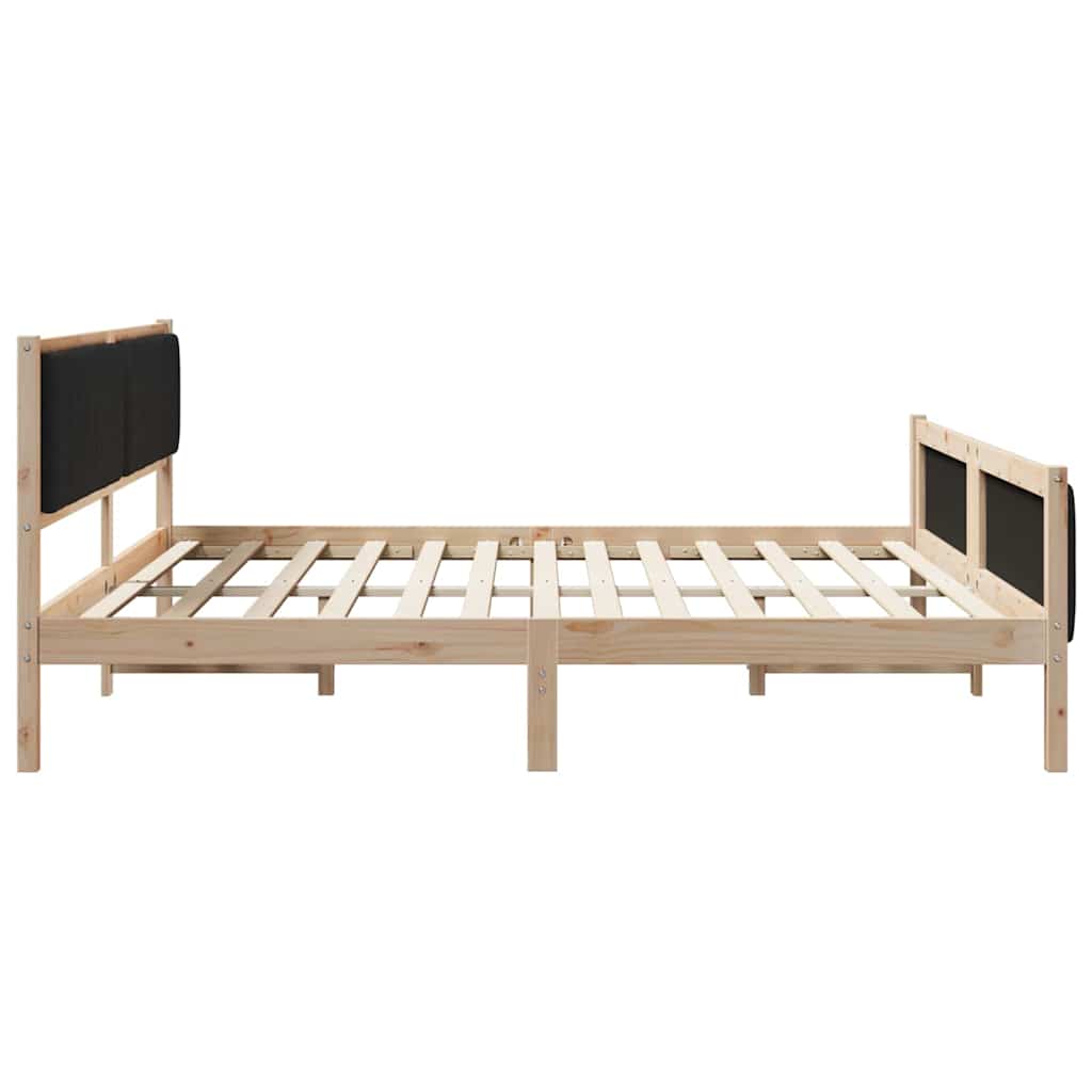 Bettgestell Braun und Schwarz 200 x 200 cm Massivholz Kiefer
