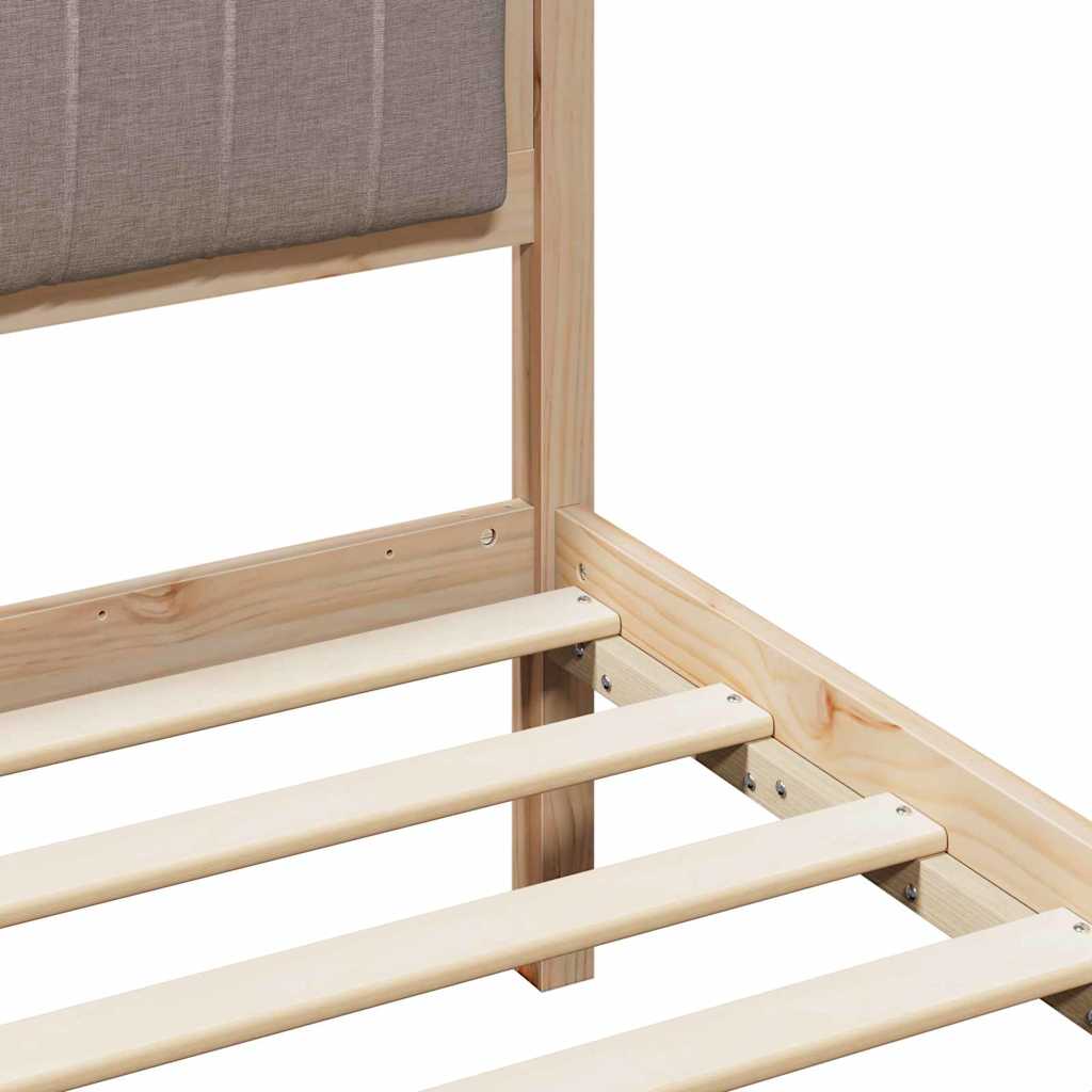 Bettgestell Braun und Taupe 200 x 200 cm Massivholz Kiefer
