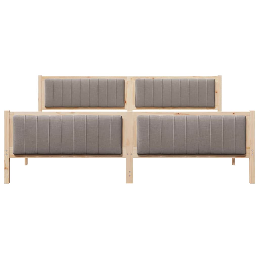 Bettgestell Braun und Taupe 200 x 200 cm Massivholz Kiefer