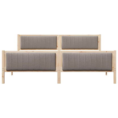 Bettgestell Braun und Taupe 200 x 200 cm Massivholz Kiefer
