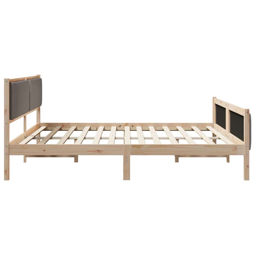 Bettgestell Braun und Taupe 200 x 200 cm Massivholz Kiefer