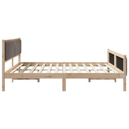 Bettgestell Braun und Taupe 200 x 200 cm Massivholz Kiefer