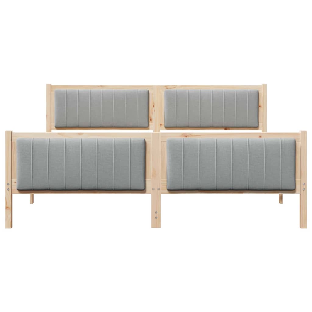 Bettgestell Braun und hellgrau 180 x 200 cm Massivholz Kiefer