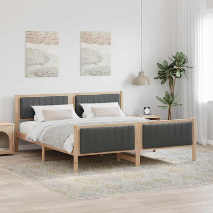 Bettgestell braun und dunkelgrau 180 x 200 cm Massivholz Kiefer