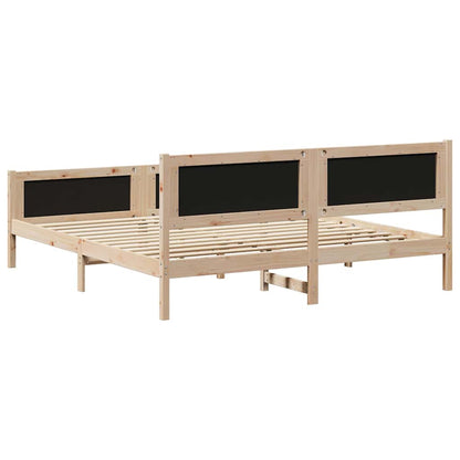 Bettgestell braun und dunkelgrau 180 x 200 cm Massivholz Kiefer